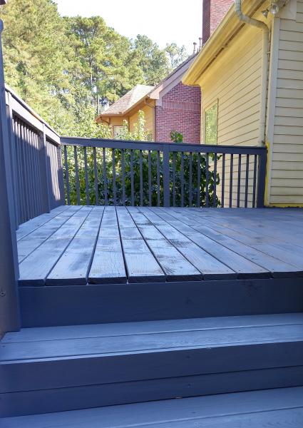 Deck staining.